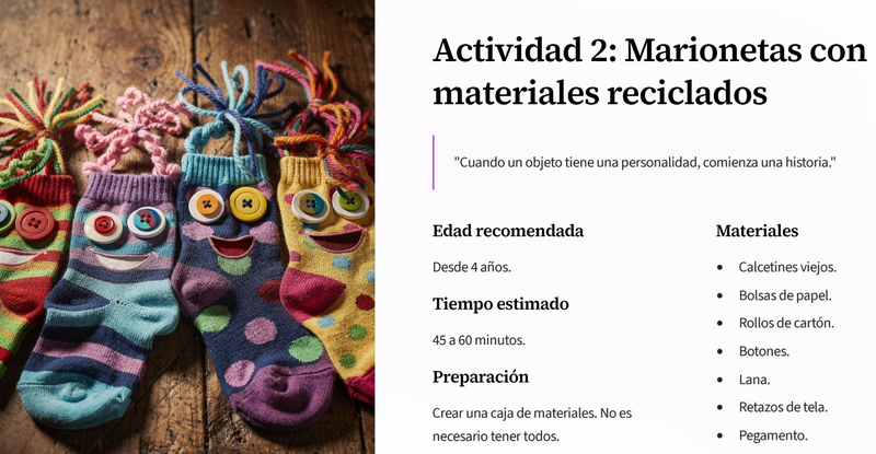 Marionetas con materiales reciclados