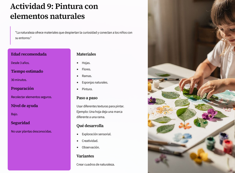Pintura con elementos naturales